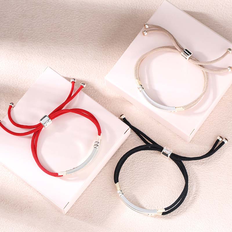 Buddha Stones Armband aus 925er-Sterlingsilber mit roter Schnur und mehrlagigem Geflecht