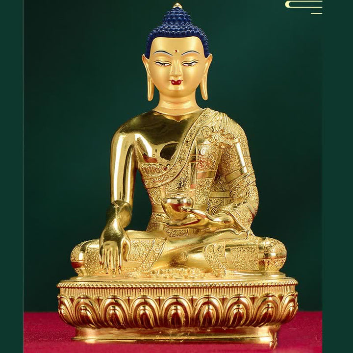 Buddha Shakyamuni Figur Erleuchtung Kupferstatue Heimdekoration
