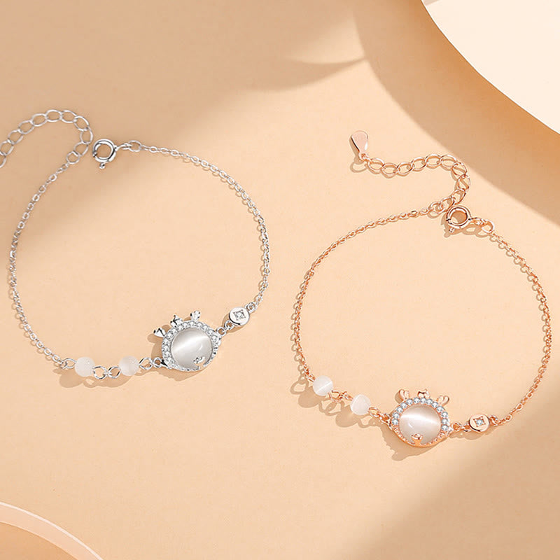 Buddha Stones 925 Sterling Silber Jahr des Drachen Katzenauge Niedlicher Drache Kupfer Münze Schutz Armband Halskette Anhänger Ohrringe