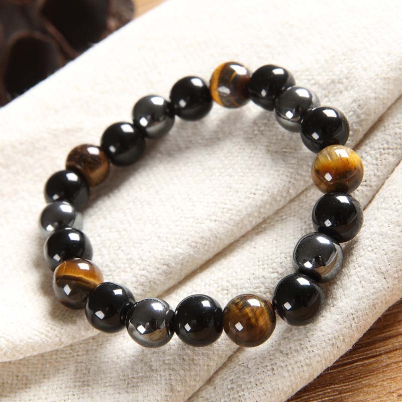Buddha Stones Tibetisches Tigerauge-Armband-Halsketten-Set