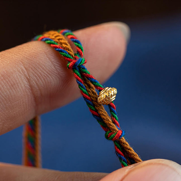 Buddha Stones, tibetisch, handgefertigt, Om Mani Padme Hum, Gebetsmühle, Schutz, Stärke, Schnur-Armband