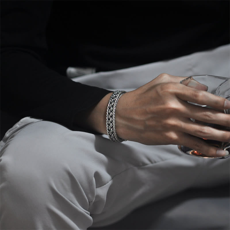 Geflochtenes Heilungskettenarmband mit Buddha Stonesn im Retro-Ranken-Totem-Muster