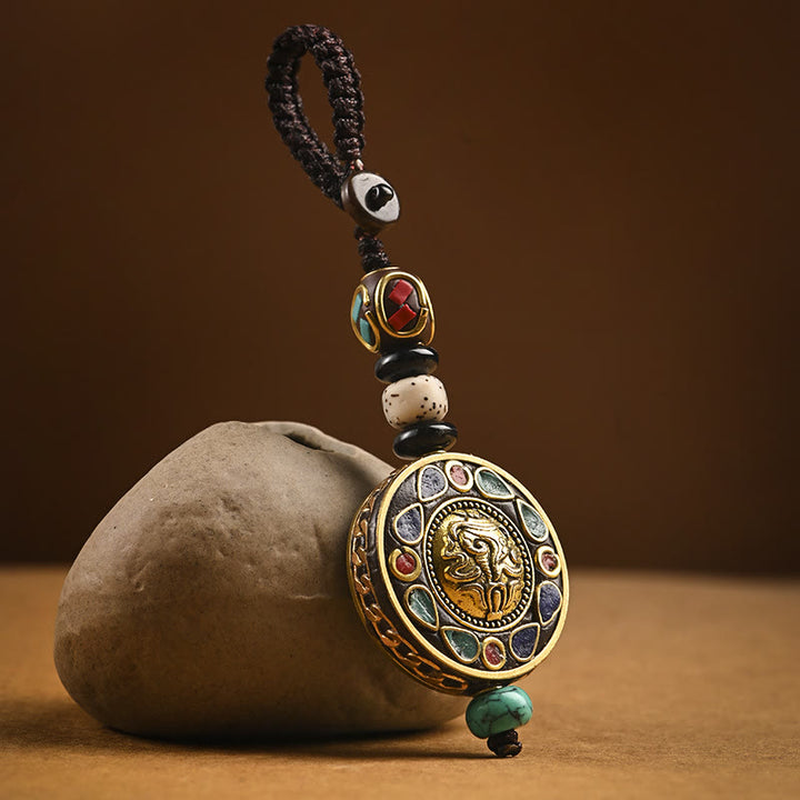 Buddha Stones Tibetan Om Mani Padme Hum Bodhi Seed Peace Schlüsselanhänger