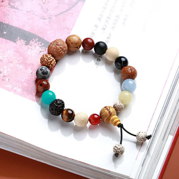 Buddha Stones Bodhi Samen Achat Weisheit Harmonie Handgelenk Mala Armband