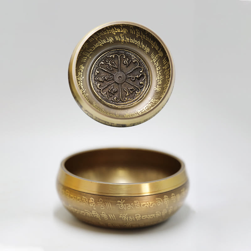 Buddha Stones Tibetische Meditations-Klangschale, handgefertigt für Heilung und Achtsamkeit, Klangschalen-Set