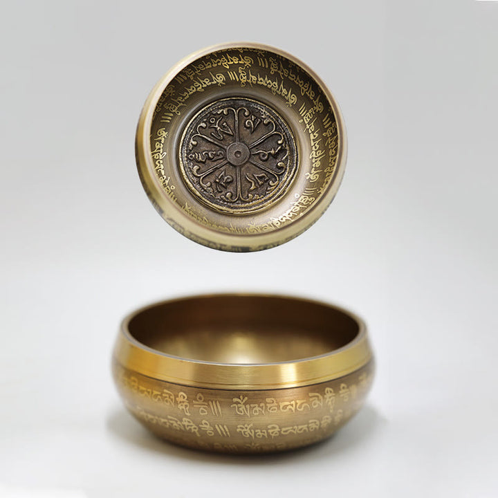 Buddha Stones Tibetische Meditations-Klangschale, handgefertigt für Heilung und Achtsamkeit, Klangschalen-Set