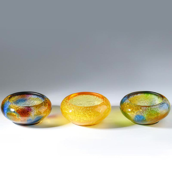 Handgefertigte Liuli Kristall-Schatzschale, Barren, Kunststück, Heimdekoration