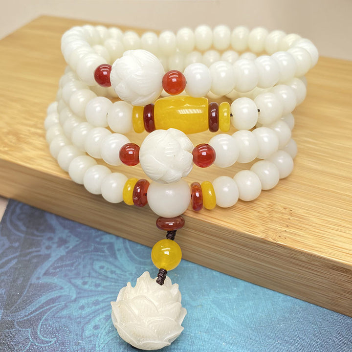 Lotus Bodhi Seed Mala 108 Perlen Schutzarmband