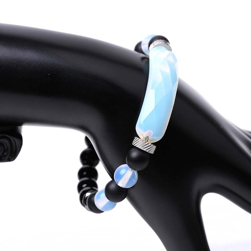 Buddha Stones Naturkristall-Heilarmband mit blauem Aventurin