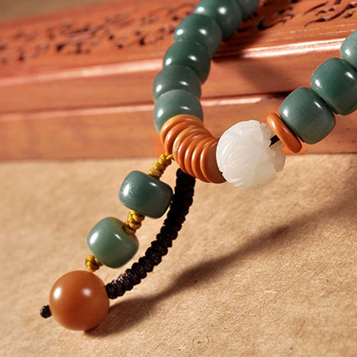Buddha Stones Lotus Cyan Bodhi Seed Erfolgsarmband