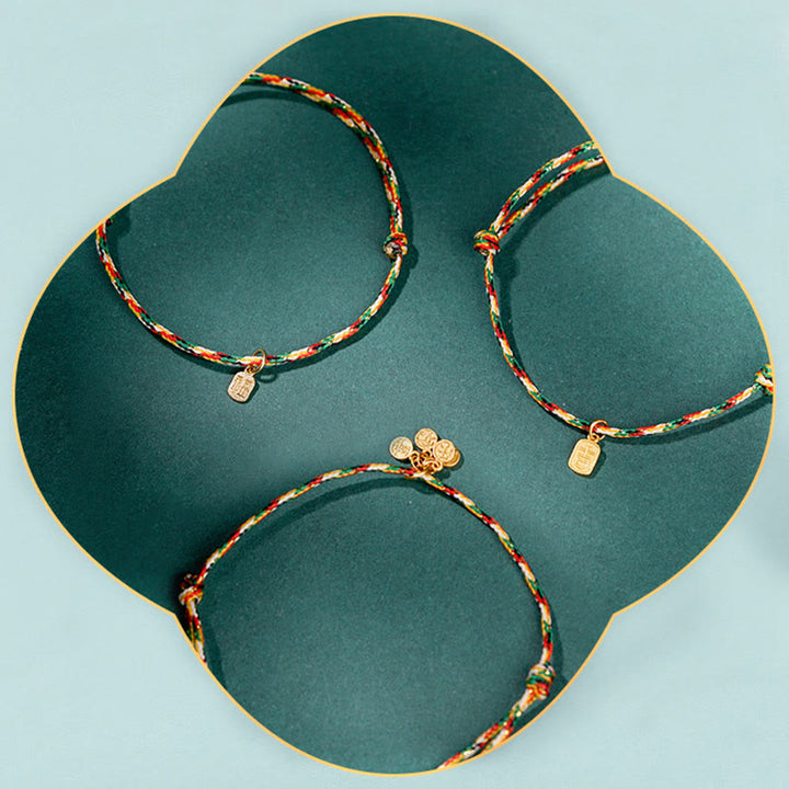 Armband mit Buddha Stonesn, verheißungsvoller Fu-Charakter, Frieden und Freude, Glück, handgefertigt, mehrfarbig, für Kinder und Erwachsene