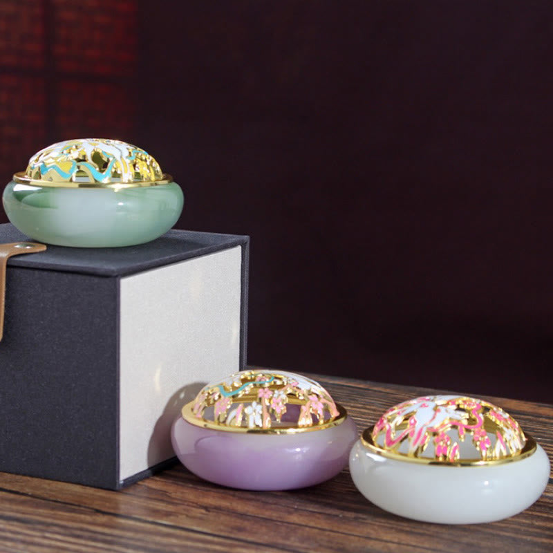 Buddha Stones Neunschwänziger Fuchs Liuli Kristall Heilung Meditation Räuchergefäß