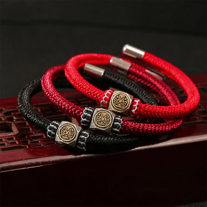 Buddha Stones 925 Sterling Silber Perfect Knot King Kong Knot Faith Strength Armband