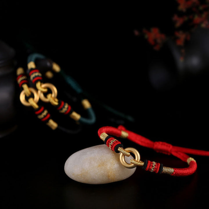 Buddha Stones FengShui Lucky Red String Couple Armband