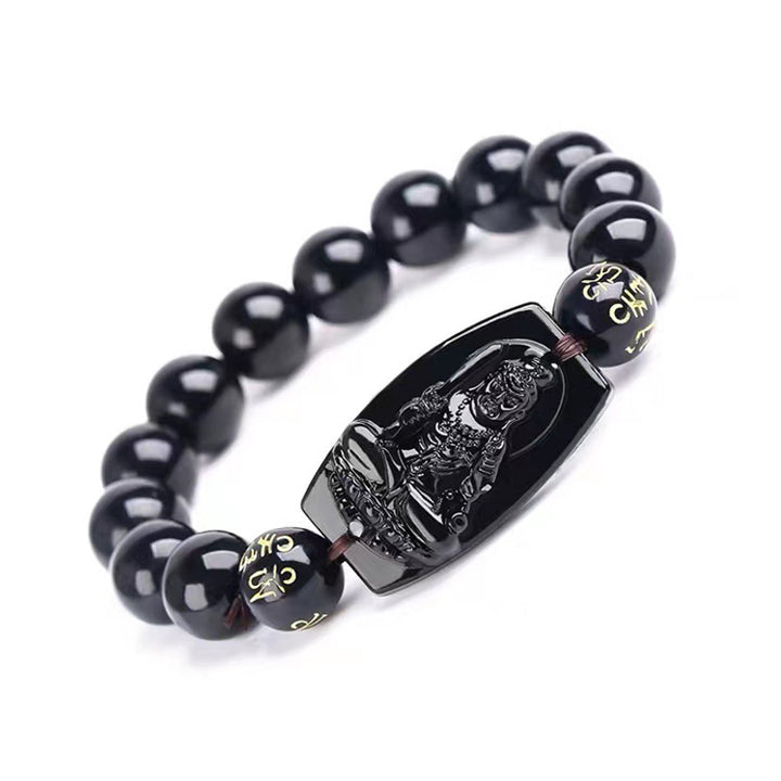 Buddha Stones Chinesisches Sternzeichen-Obsidian-Schutzarmband