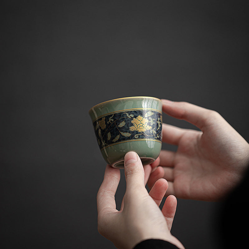 Buddha Stones, Schmetterling, Blume, Lotus, Koi-Fisch, Pflaumenblüte, Keramik-Teetasse, Kung-Fu-Teetasse, 100 ml