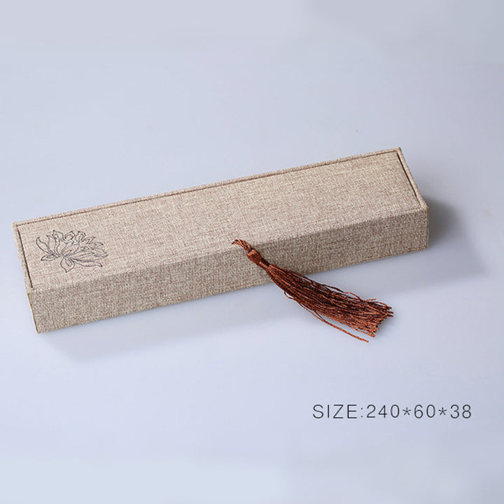 Buddha Stones, Lotus-Muster, Schmuck-Aufbewahrungsbox, Geschenkbox, Quasten