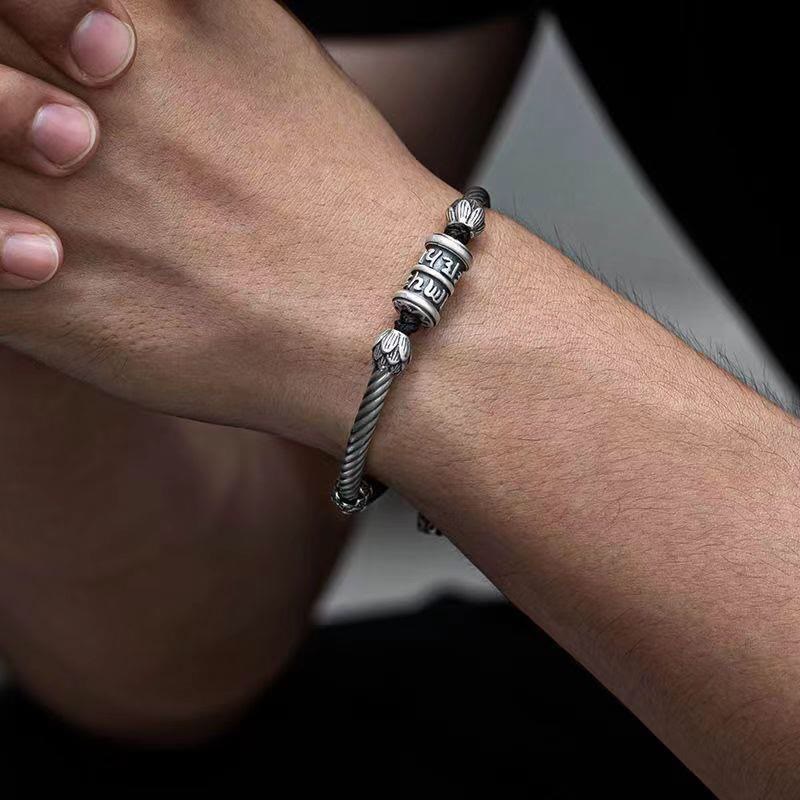 Buddha Stones Om Mani Padme Hum Lotus Peace geflochtenes Armband