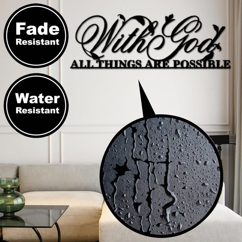 Mit Gott sind alle Dinge möglich Metallschild Wandkunst