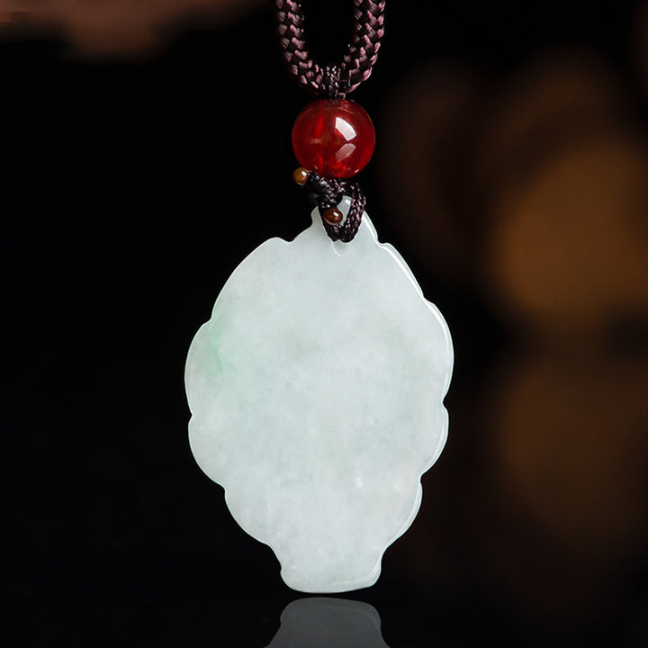 Buddha Stones Halskette mit Anhänger aus natürlichem Jade, neunschwänziger Fuchs, Glück, Wohlstand