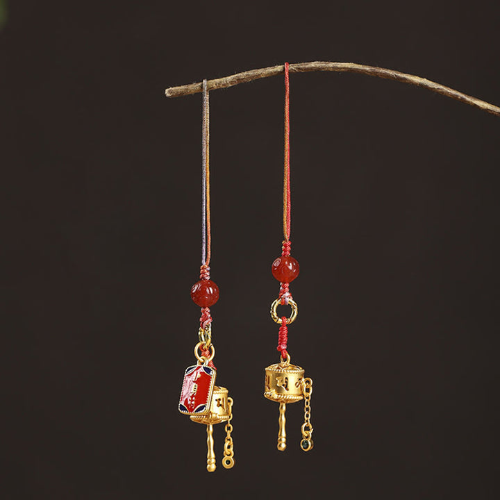 Buddha Stones, tibetische Om Mani Padme Hum Gebetsmühle, Amulett, Charm, Schutz, Handy-Hängedekoration