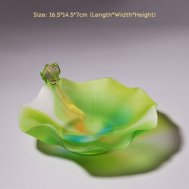 Feng Shui Lotus, handgefertigtes Liuli-Kristall-Kunststück, Heimbüro-Dekoration