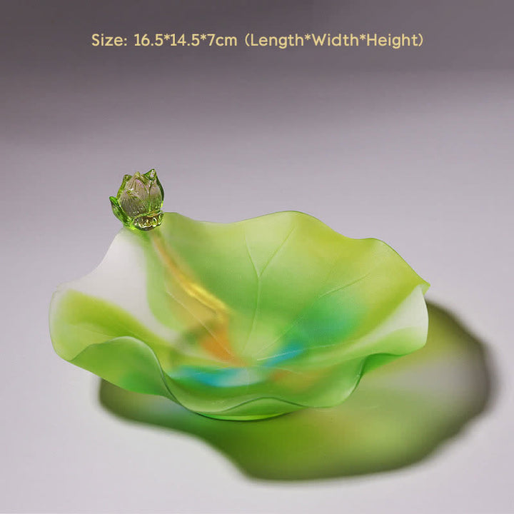 Feng Shui Lotus, handgefertigtes Liuli-Kristall-Kunststück, Heimbüro-Dekoration