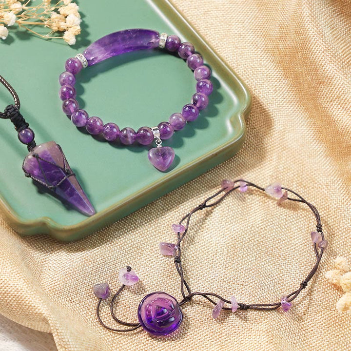 Buddha Stones bringen Gelassenheit in Ihr Leben. Amethyst-Paket