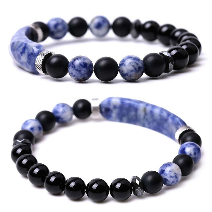 Buddha Stones Naturkristall-Heilarmband mit blauem Aventurin