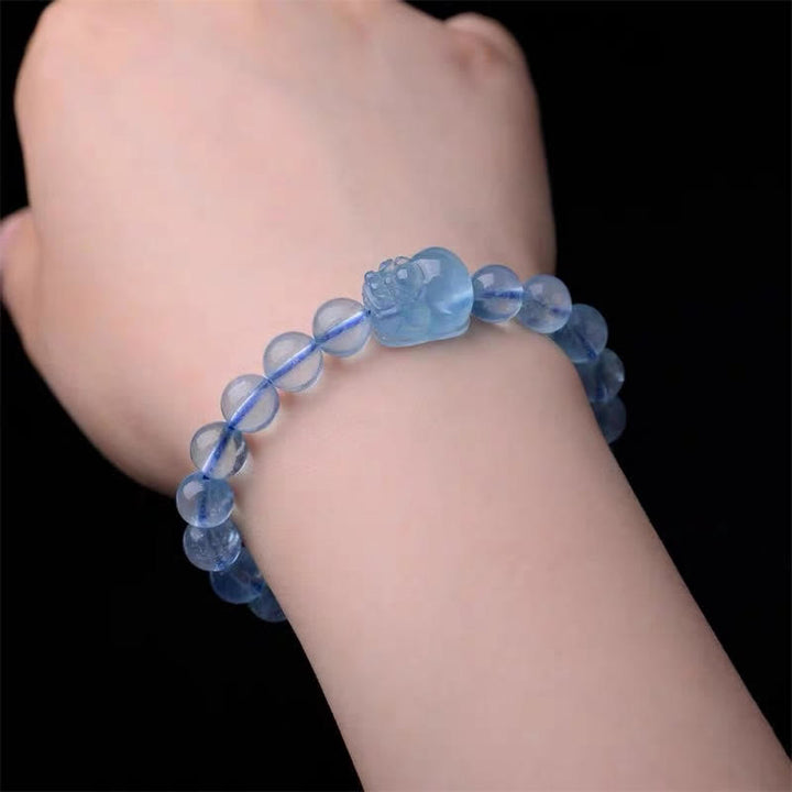 Natürliches Aquamarin Pixiu Serenity Healing Armband