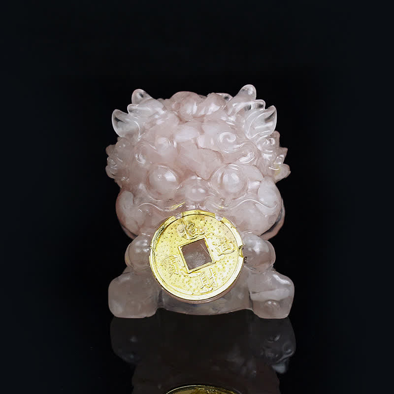 Buddha Stones, handgefertigt, niedlich, PiXiu, Goldmünze, Kristall, Fengshui, Energie, Reichtum, Glück, Heimdekoration