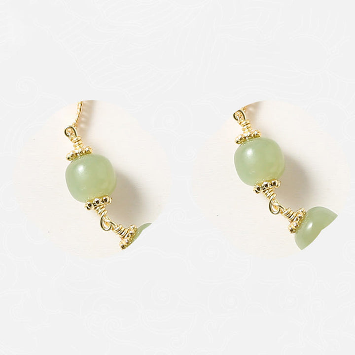 Buddha Stones 14K vergoldetes Hetian Jade goldenes Rosenblüten-Glückskettenarmband