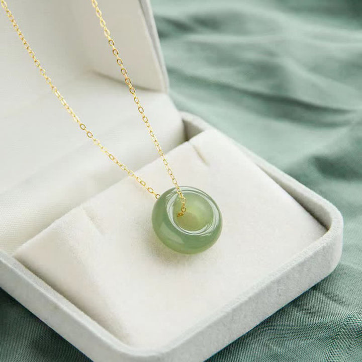 Buddha Stones, Peace-Schnalle, Jade-Überfluss, Kupfer-Halskettenanhänger