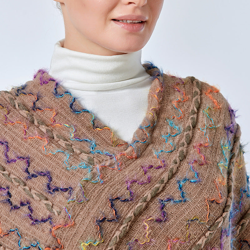Buddha Stones Tibetischer bunt gestreifter Schal mit Quasten, Pullover für den Winter, gemütlicher Reiseschal