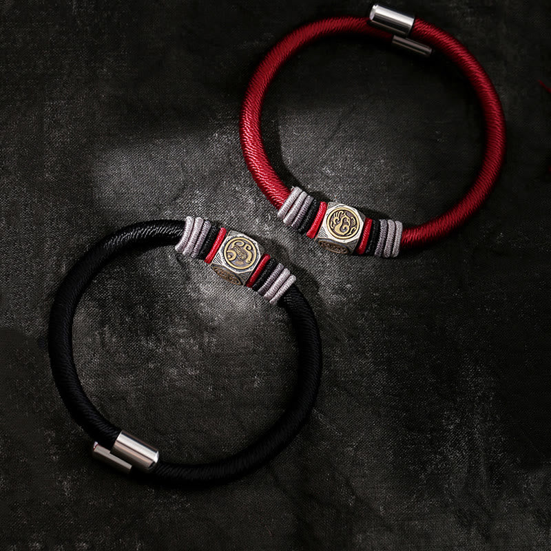 Buddha Stones 925 Sterling Silber Perfect Knot King Kong Knot Faith Strength Armband