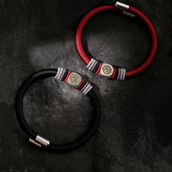 Buddha Stones 925 Sterling Silber Perfect Knot King Kong Knot Faith Strength Armband