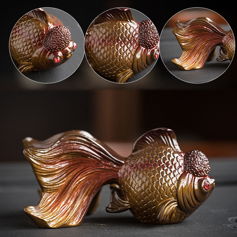 Buddha Stones, Farbwechsel, Koi-Fisch, Kunstharz, Teehaustier, Reichtum, Heimfigur, Dekoration