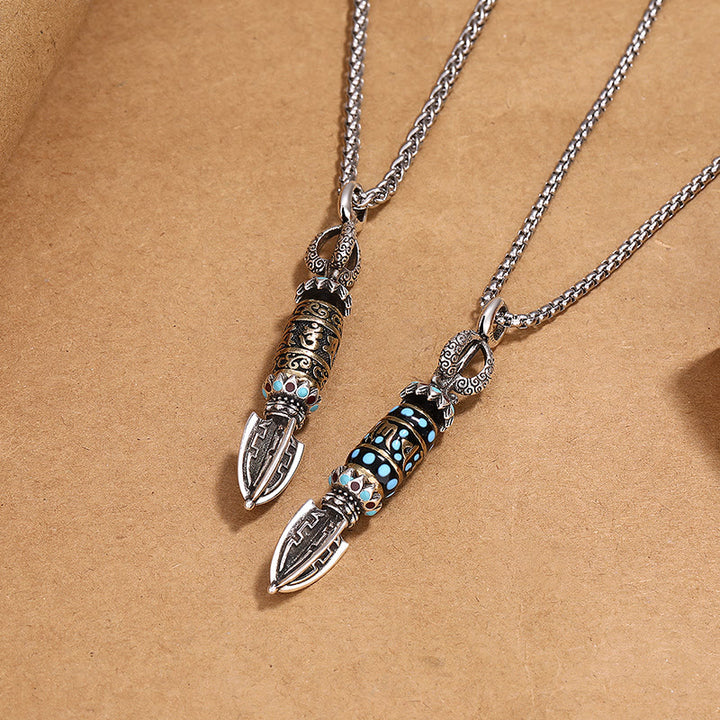 Buddha Stones, tibetischer Om Mani Padme Hum-Schutz, Reichtum, drehbarer Halsketten-Anhänger