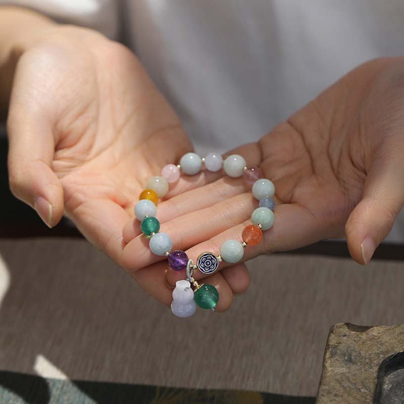 Glücksarmband Kürbis-Jade-Armband