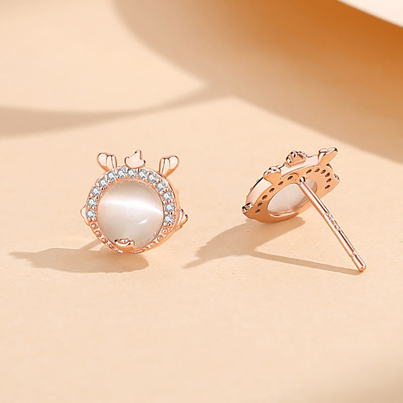 Buddha Stones 925 Sterling Silber Jahr des Drachen Katzenauge Niedlicher Drache Kupfer Münze Schutz Armband Halskette Anhänger Ohrringe