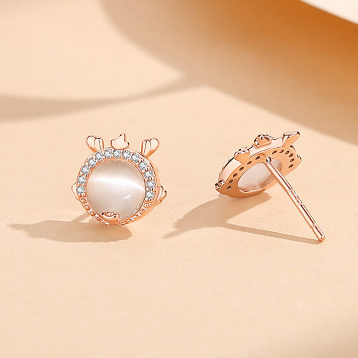 Buddha Stones 925 Sterling Silber Jahr des Drachen Katzenauge Niedlicher Drache Kupfer Münze Schutz Armband Halskette Anhänger Ohrringe