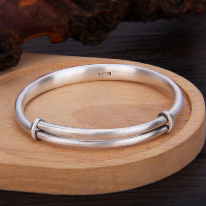 Buddha Stones 999 Sterling Silber Koi Fisch Lotus Reichtum Glück Armband Armreif