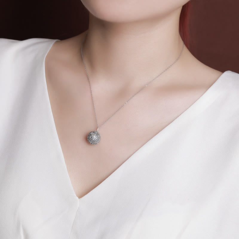 Buddha Stones 990 Sterling Silber Fu Charakter Kupfer Münze Glück Glück Kette Halskette Anhänger