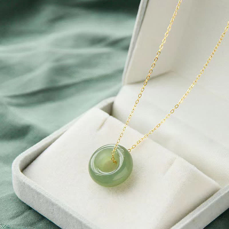 Buddha Stones, Peace-Schnalle, Jade-Überfluss, Kupfer-Halskettenanhänger