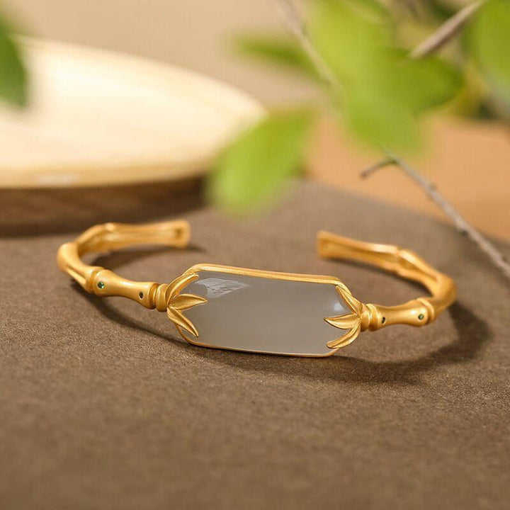 Buddha Stones 925 Sterling Silber Weiß Jade Glücksarmband Verstellbarer Armreif