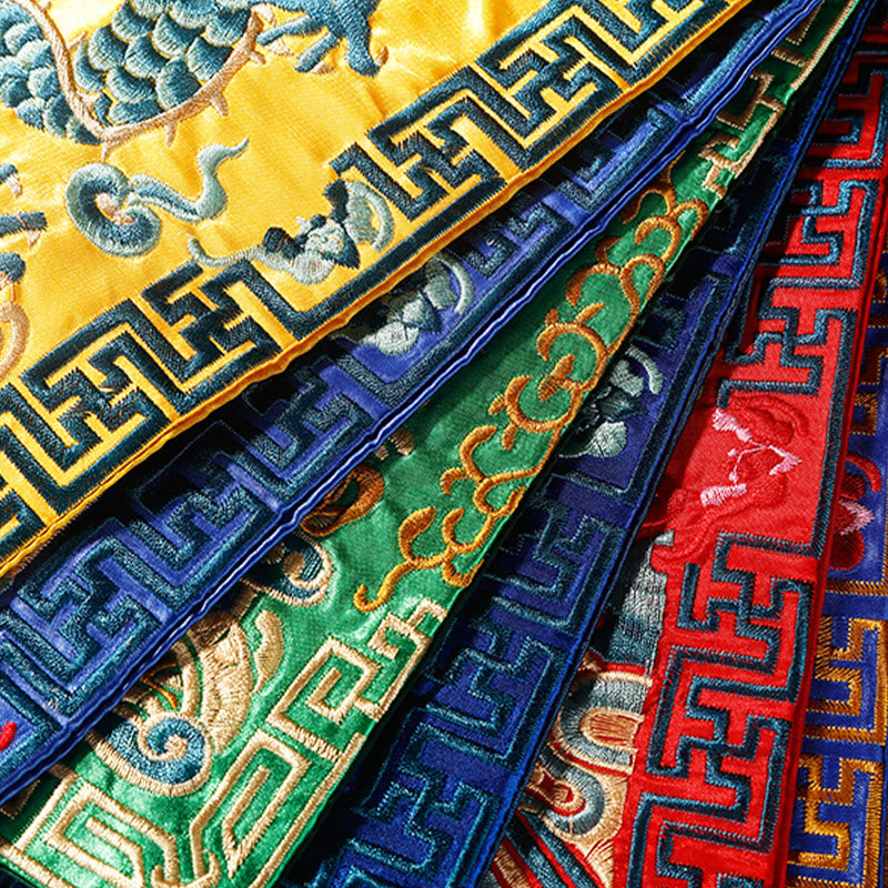 Buddha Stones, Kranich, Phönix, Drache, Kirin, bestickt, Tassenunterlage, Teetasse, Untersetzer, quadratisch, Kung-Fu-Teematte