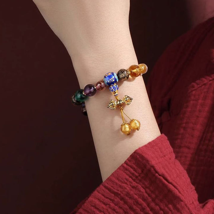 Buddha Stones, tibetische bunte Räucherstäbchen, Asche, Liuli-Glasperlen, Om Mani Padme Hum Dorje Vajra, 18 Perlen, Handgelenk-Mala