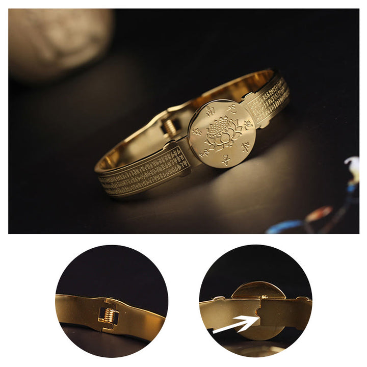 Buddha Stones, Yin Yang, Lotus, Om Mani, Padme Hum, Mantra, Titanstahl, Harmonie-Armband