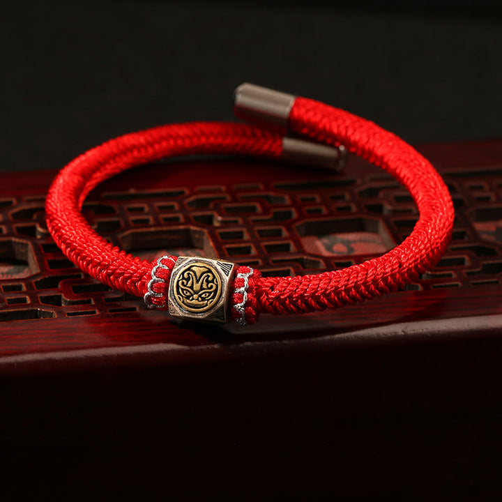 Buddha Stones 925 Sterling Silber Perfect Knot King Kong Knot Faith Strength Armband