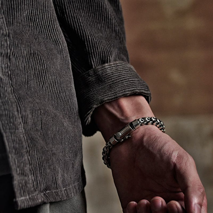 Armband mit Buddha Stonesn, Retro-Drachenschuppenmuster, Erfolg, Stärke